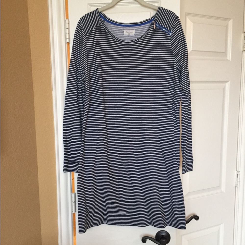 Lou & Grey Navy blue/white striped dress,  sz XL